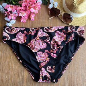 Alex Marie Black Paisley Bikini Bottom Size X-Large